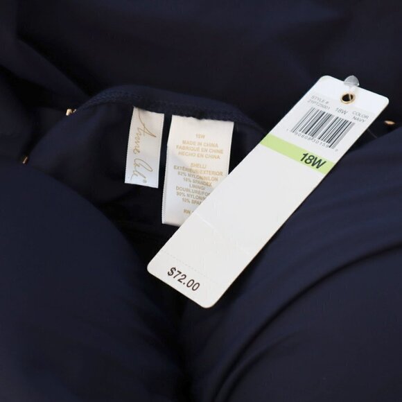 Anne Cole Navy Blue Twist Front Tankini Bandini Top NWT New Plus Size 18W - Picture 6 of 6